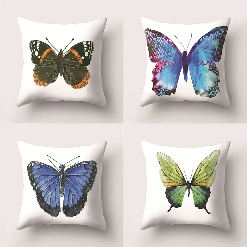 Цветок бабочка искусственная Обложка хлопчатобумажная Подушка Чехол