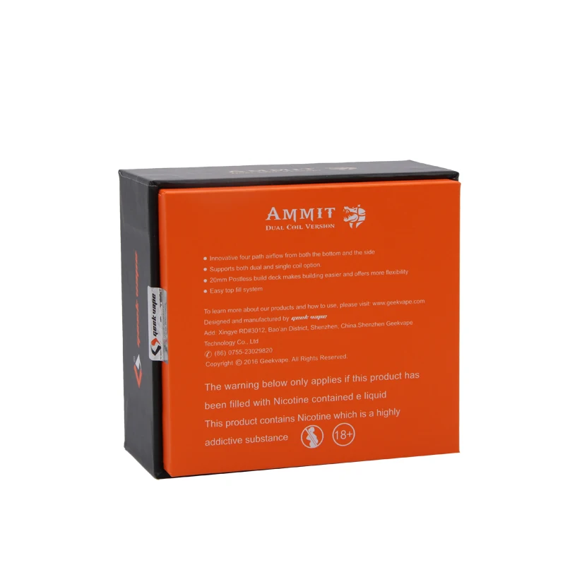 Новый цвет Geekvape Ammit двойная катушка RTA Tank 3 мл/6 мл электронная сигарета