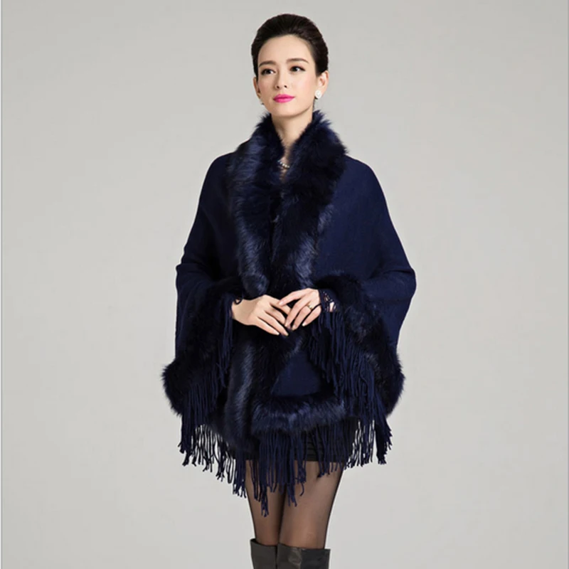 RUNMEIFA женские кейпы и пончо осенне-зимний вязаный кардиган свитер кардиганы с