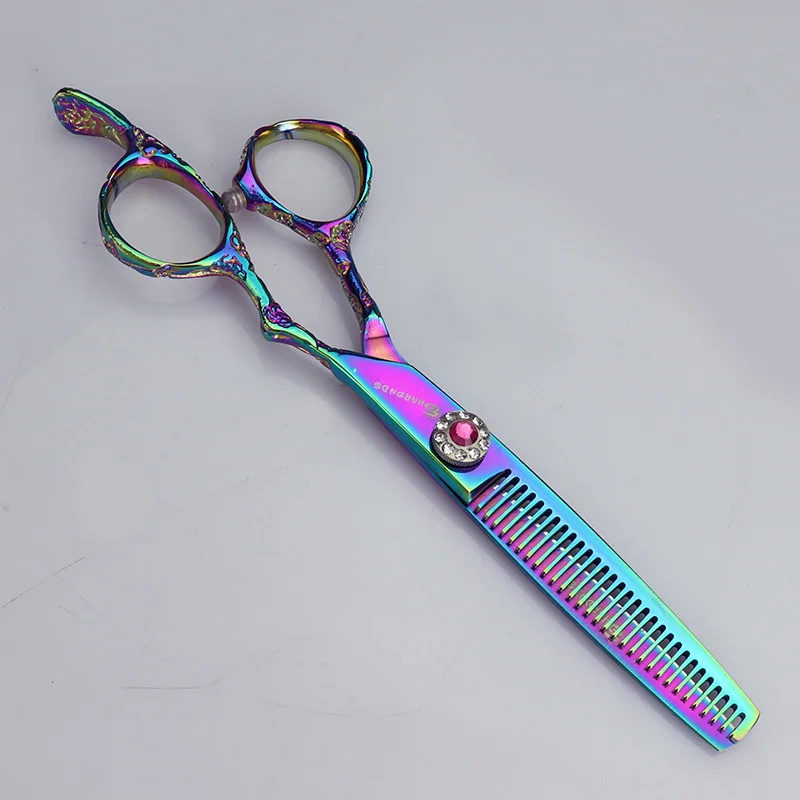 C 6 inch thinning Уход за лошадьми собака ножницы комплект серебро сливы узор 7 дюймов 6 дюймовый Профессиональный резки собаки ножницы комплект груммер филировочные ножницы - Цвет: C 6 inch thinning
