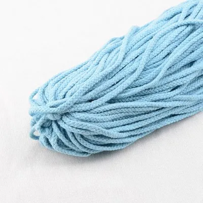 light blue Новинка, экологически чистый хлопок, 7 мм Шнур, высокая прочность, витая веревка, нить, сделай сам, ремесло, тканая веревка, домашний текстиль, ремесло, домашний декор - Цвет: light blue