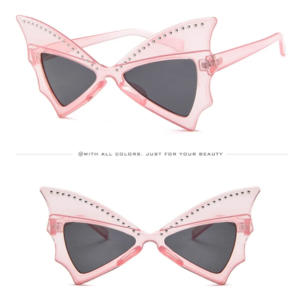 Sunglassess, для женщин, унисекс, Ретро стиль, в форме летучей мыши, очки с заклепками, Ретро стиль, очки для девушек, очки для защиты, солнцезащитные очки для женщин