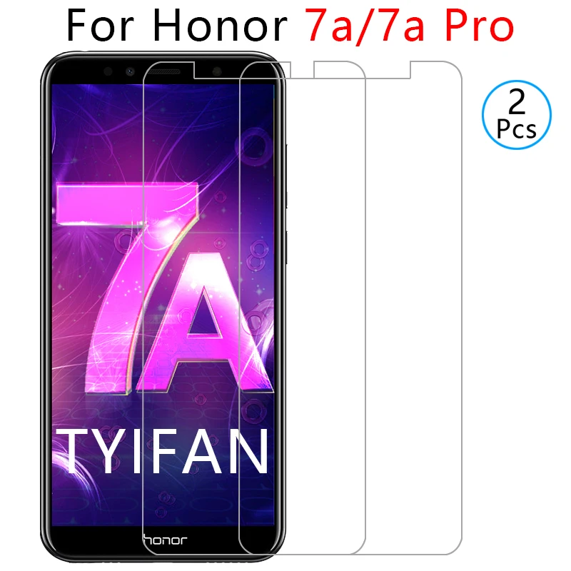 2 шт. закаленное стекло для honor 7a pro Защитное экрана протектор huawei 7 a a7 7apro Защитная