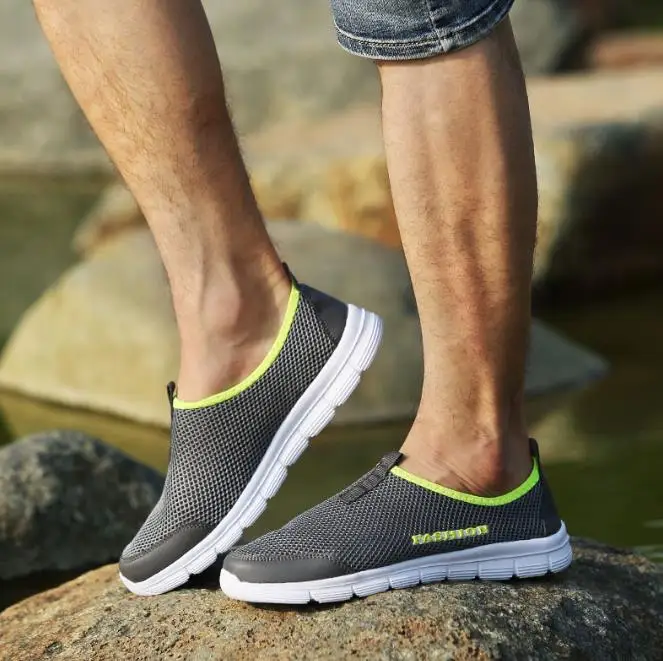 Модная Летняя обувь мужская повседневная водонепроницаемая сетчатая больших