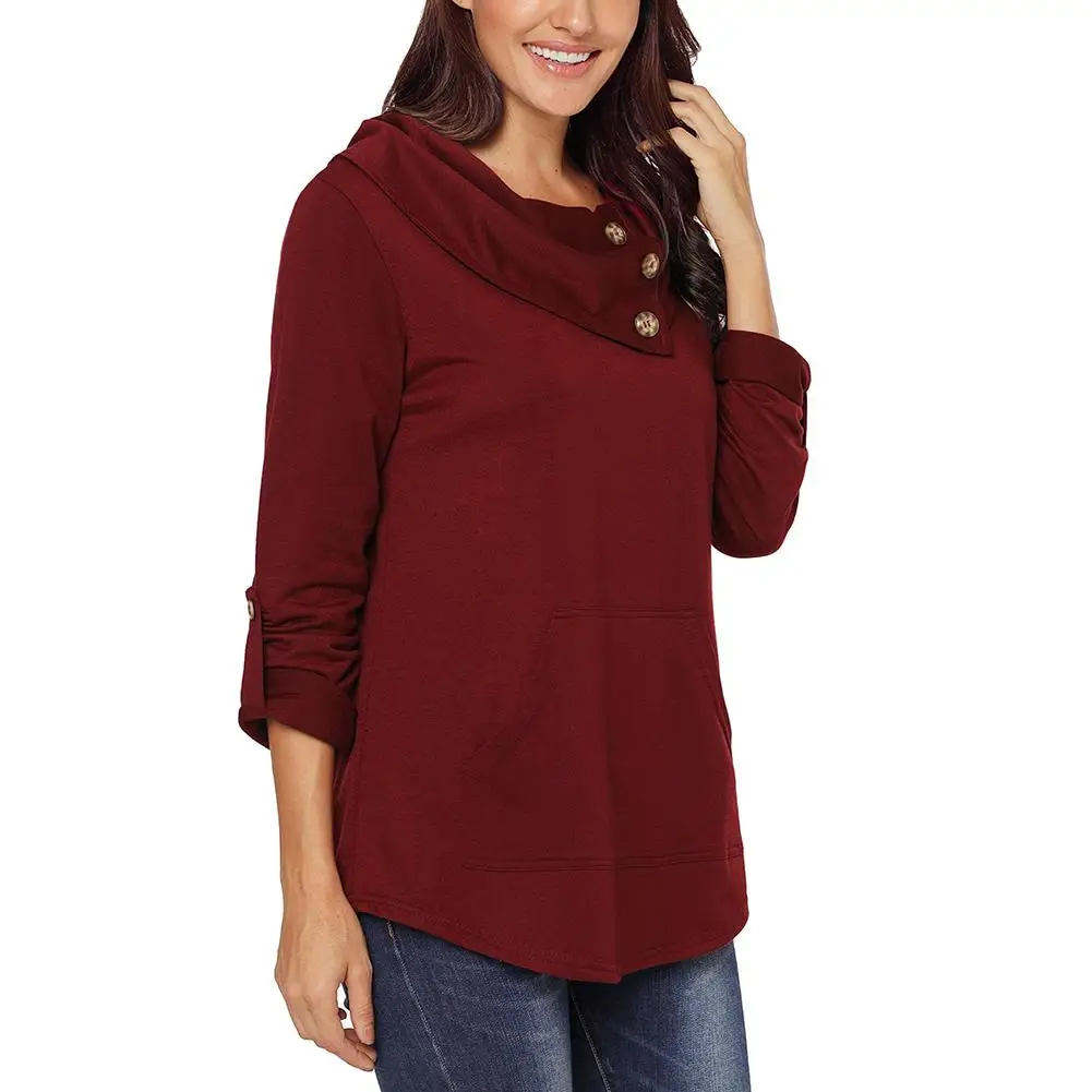 Новый женский модный осенний пуловер с воротником хомутом полосатый свитер