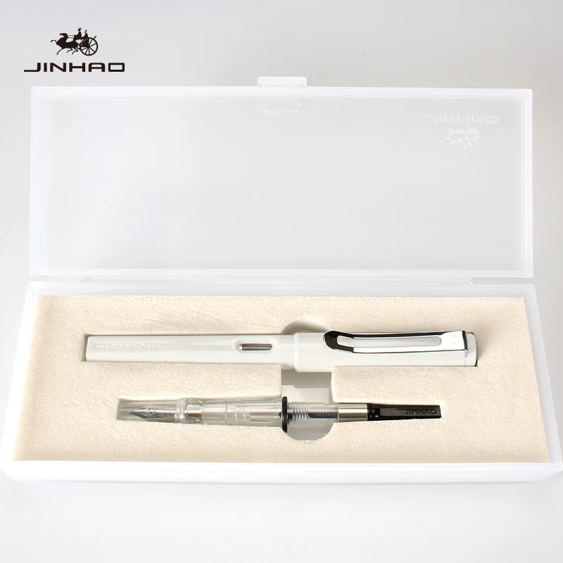 baise Jinhao 599a Подарочная авторучка, роскошная ручка Iraurita для каллиграфии Dolma Kalem Pluma Fuente Caneta Tinteiro 0,38 мм и 0,5 мм, чернильная ручка - Цвет: baise