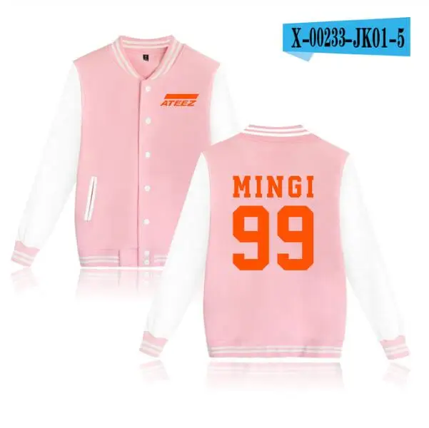 016 KPOP ATEEZ альбом Hongjoong Seonghwa Yeosang San Mingi Wooyoung бейсбольная форма на молнии Женская флисовая куртка мужская толстовка с капюшоном - Цвет: 016