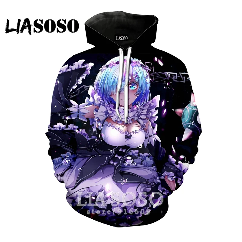 16 Забавный 3D принт для женщин мужчин аниме логотип homme Harajuku Re Zero Rem толстовка одежда толстовки уличная толстовка модная рубашка E778 - Цвет: 16