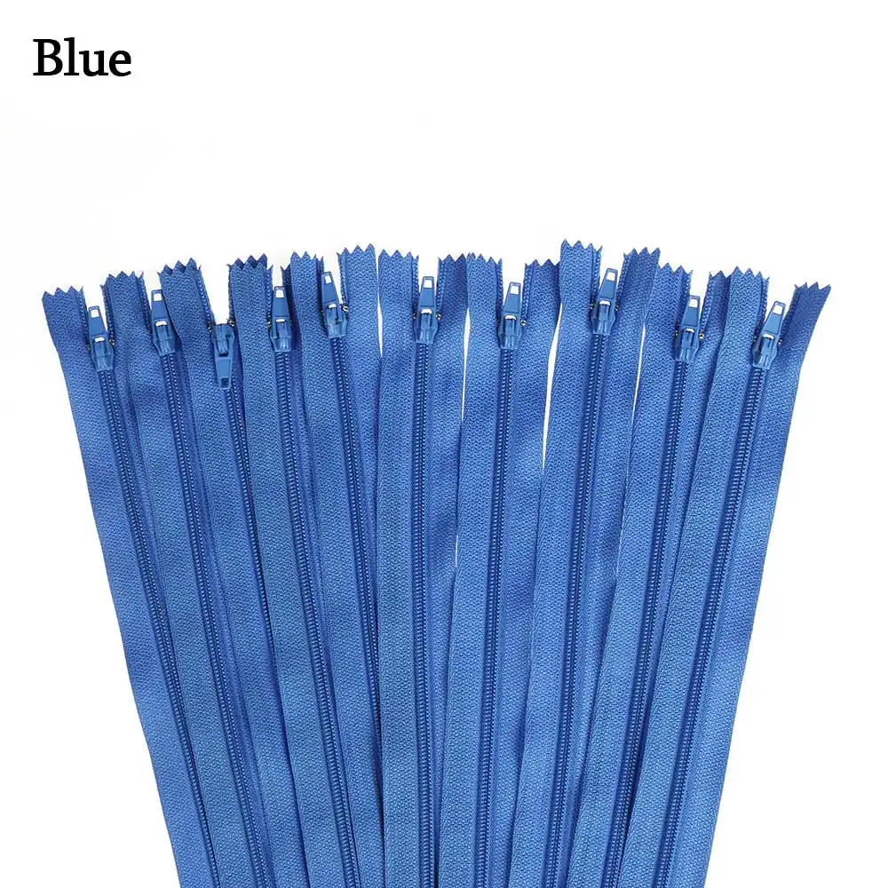 blue 10 шт./лот красочные нейлоновые катушки молнии портной одежды шитье близкого конца ручной работы для брюк одежды DIY аксессуары - Цвет: blue