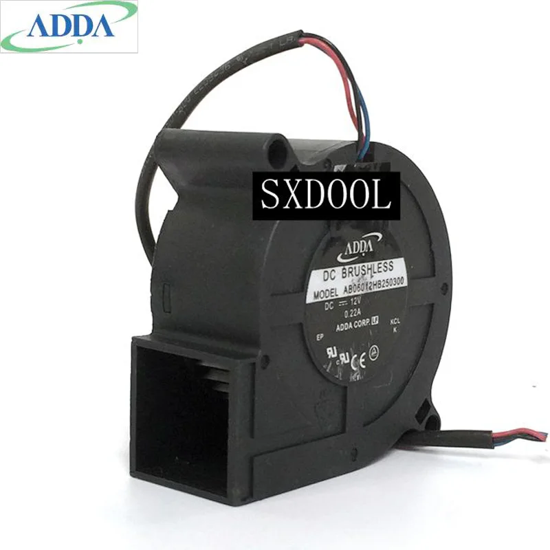 Для ADDA AB06012HB250300 6025 6 см 12В 0.22a Вентилятор проектора Вентилятор охлаждения