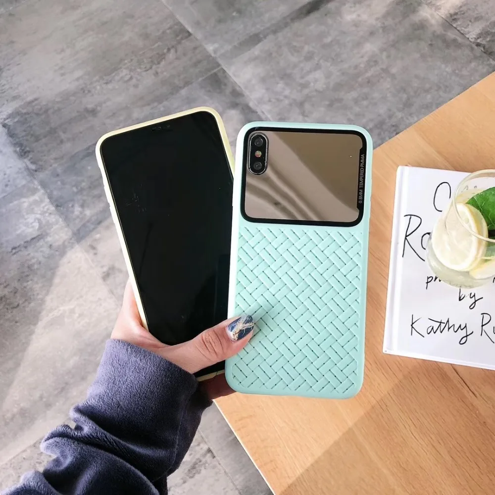 Модный Роскошный ткацкий чехол для iPhone 6 6s 7 8 Plus X XR XS Max зеркальный телефона |