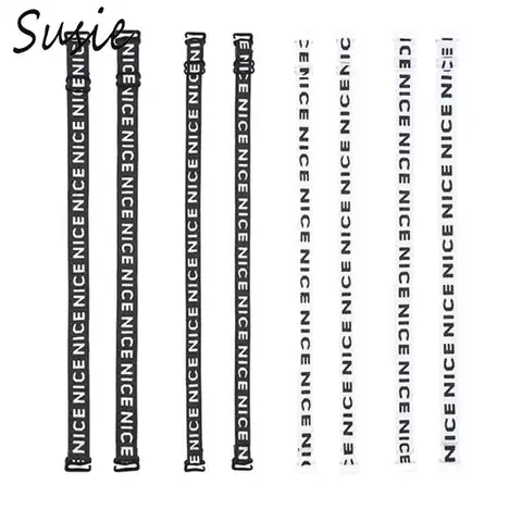 Women Girls Decorative Embroidery Nice Letters Bra Straps Replacement Sports Bralette Underwear Shoulder Belt With Slide Hook