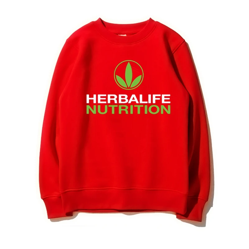 Осенние свитшоты Herbalife, питательные хлопковые куртки с принтом логотипа зеленого цвета для мужчин и женщин, спортивные пальто унисекс с капюшоном - Цвет: Красный
