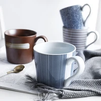350ml ceramic mug coffee mug stripe design drinkware creative restaurant household retro water cup