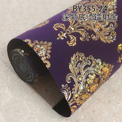 35524 1.37m wide 3d flash wall cloth European wall paper bar wallpaper entertainment hall decoration gold foil metal texture laser - Цвет: 35524