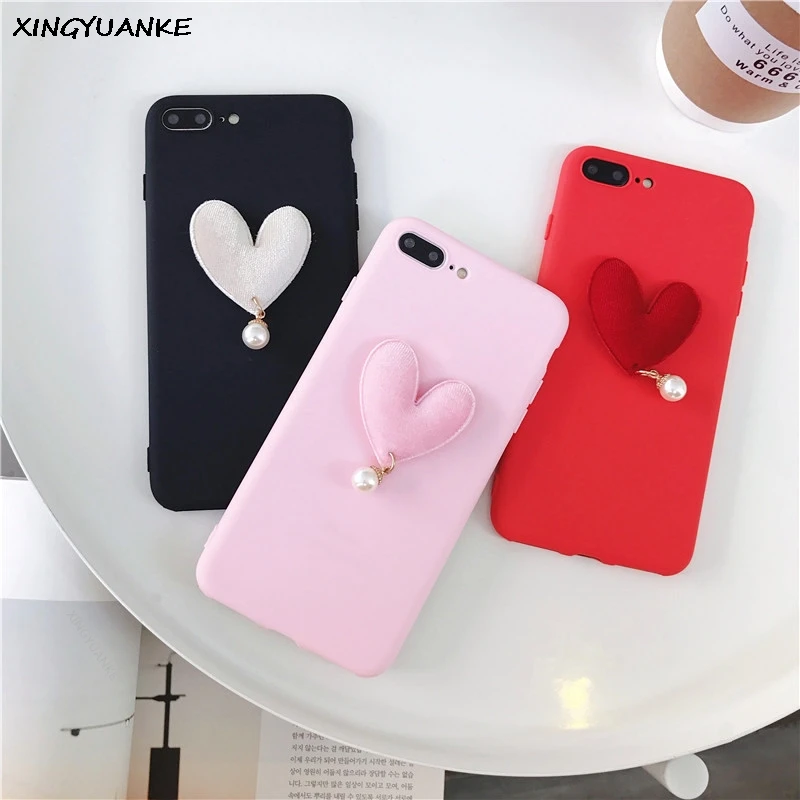 XINGYUANKE 3D Роскошный чехол для OPPO R11 Plus Симпатичные Сердце ЛЮБОВЬ жемчуг Coque R11S плюс