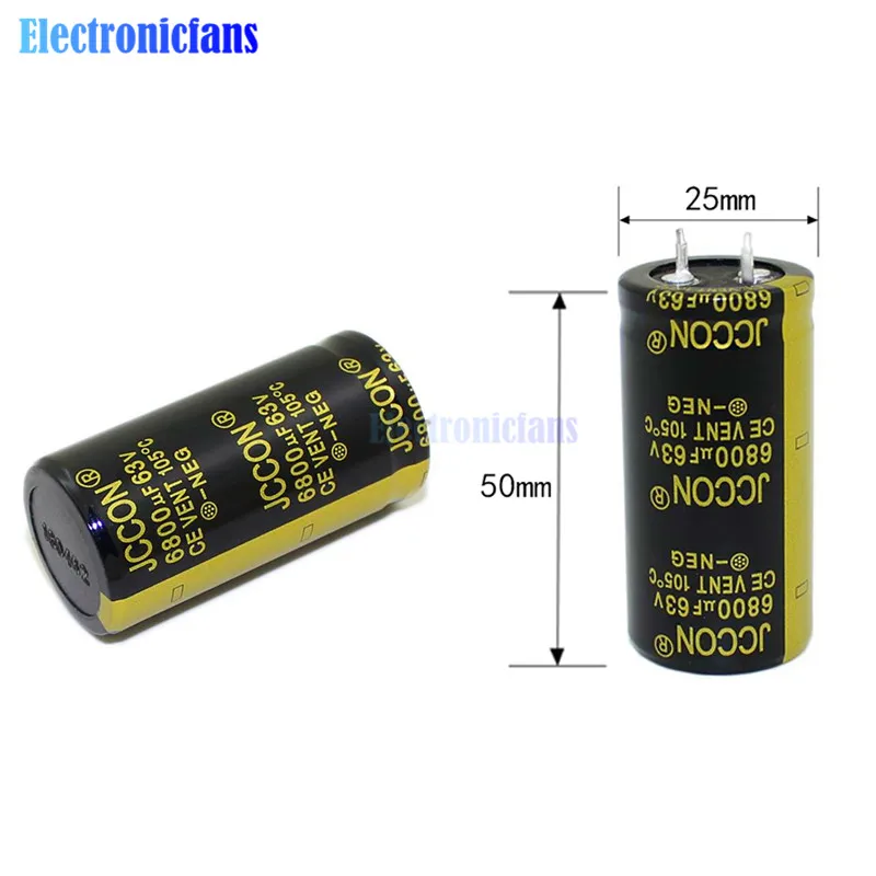 Diymore 63V 6800uF 25X50mm алюминиевый электролитический конденсатор Высокочастотный