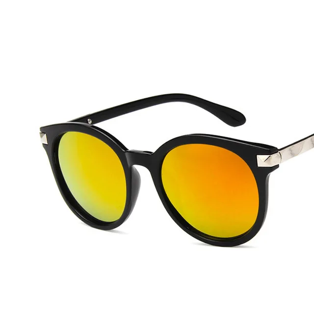 red COOLSIR Gafas De Sol Mujer новые корейские модные ретро солнцезащитные очки, хипстерские блоггеры, цветные светоотражающие солнцезащитные очки - Цвет линз: red