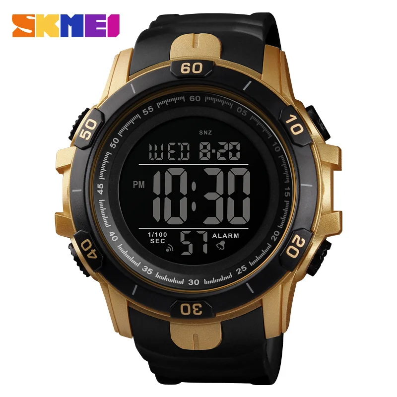 

Skmei 1475 Brand Men Wrist Watch Countdown 12/24 Hour Led Clock Military Plastic Waterproof Sport Men Digital Watch montre homme
