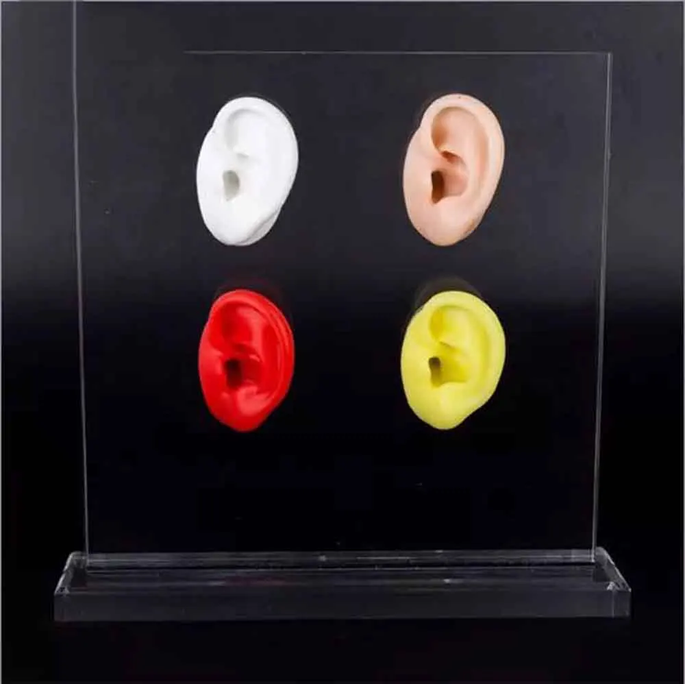 1 пара красочных силиконовых ушных моделей Demo Ear для слуховых аппаратов дисплей уха образовательная модель