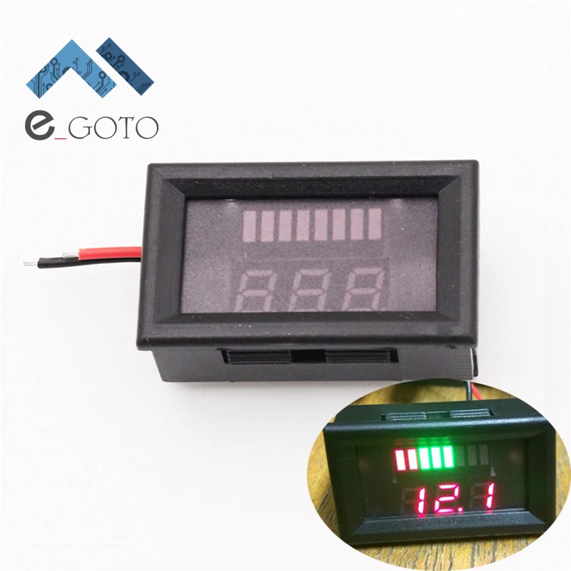 12 В свинцово кислотная Батарея индикатор уровня заряда красный цифровой Ёмкость