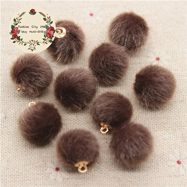 20pcs 20 шт 16 мм смешанные цвета, покрытая тканью, круглая подвеска из бисера для рукоделия/рукоделия - Цвет: 20pcs