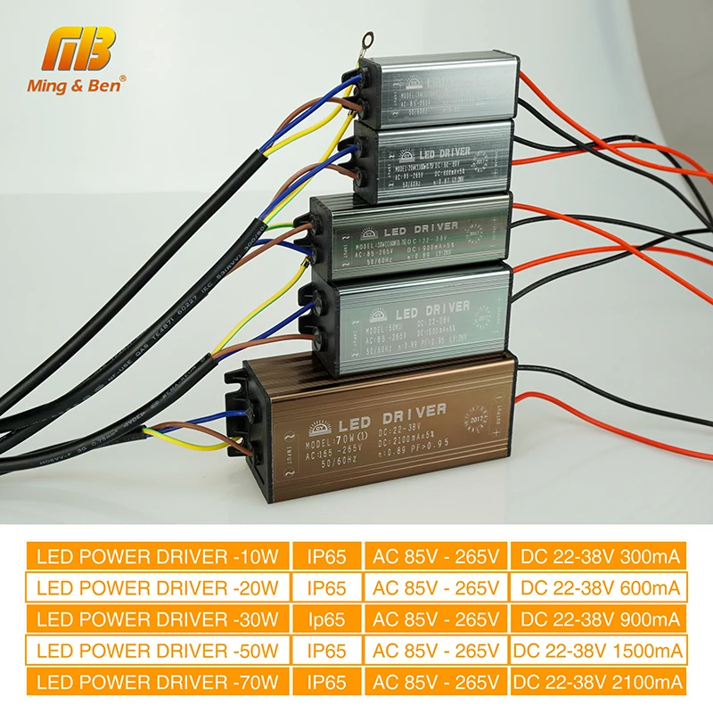 Светодиодный драйвер 10 Вт 20 30 50 70 преобразование AC85 265V в DC22 38V без мерцания