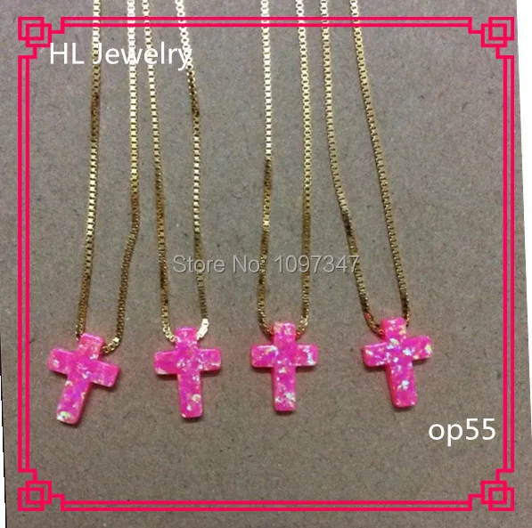 

50 шт./лот op55 Mimosa горячее ожерелье с опалом, оптовая цена, ожерелье с опаловым крестом 45 см