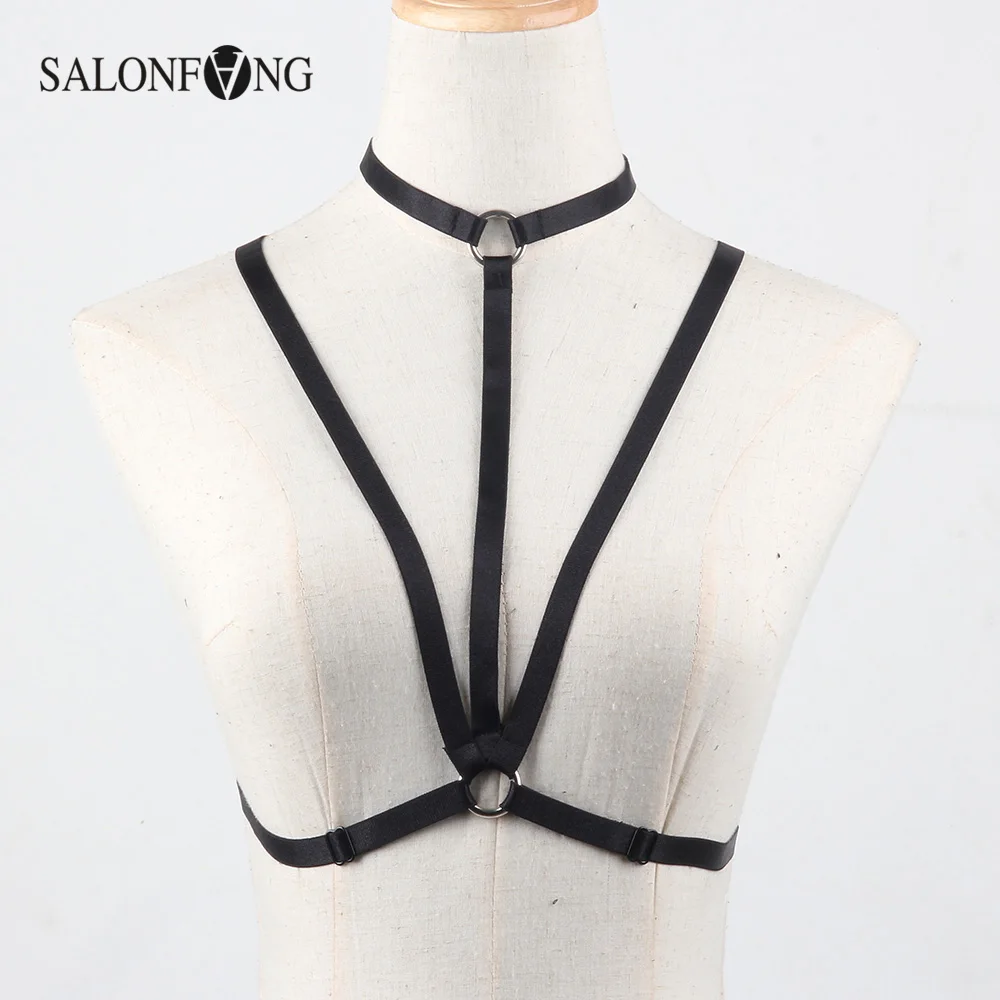 New fashion pastel goth O ring strap bust garter belt punk wear women suit sexy lingerie female dress set bondage retail | Женская
