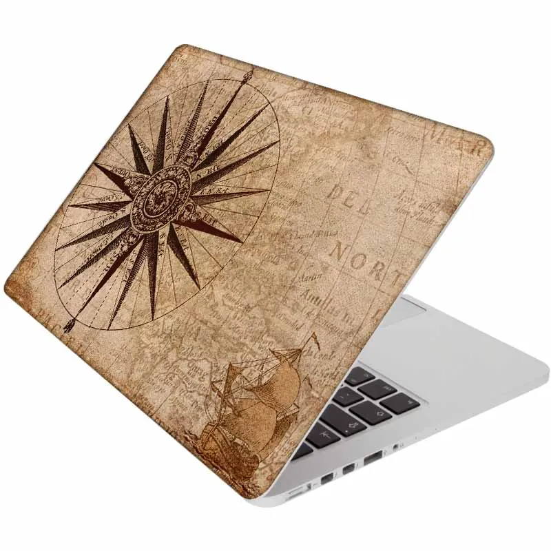 Винтажная наклейка на ноутбук с компасом и картой мира для Macbook Air Retina 11 12 13 15