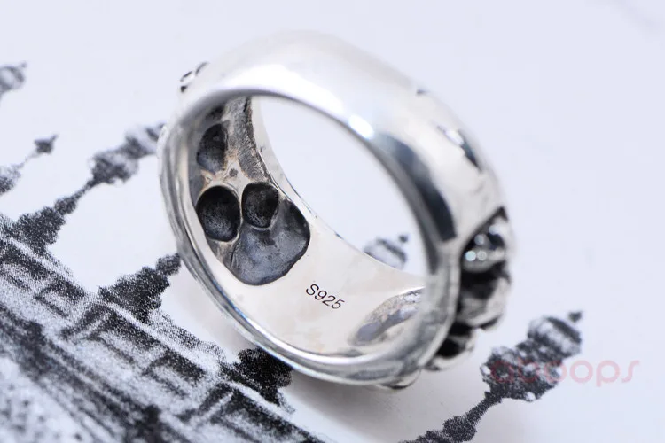 Punk Two Tone Sterling Silver Multi Skull Heads Ring for Men Women Size 8 9 10 11 11.5 Free Shipping | Украшения и аксессуары