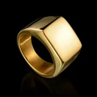 Модные кольца, квадратные большие широкие кольца-знаки, мужское обручальное кольцо черногозолотого цвета, ювелирные изделия в подарок