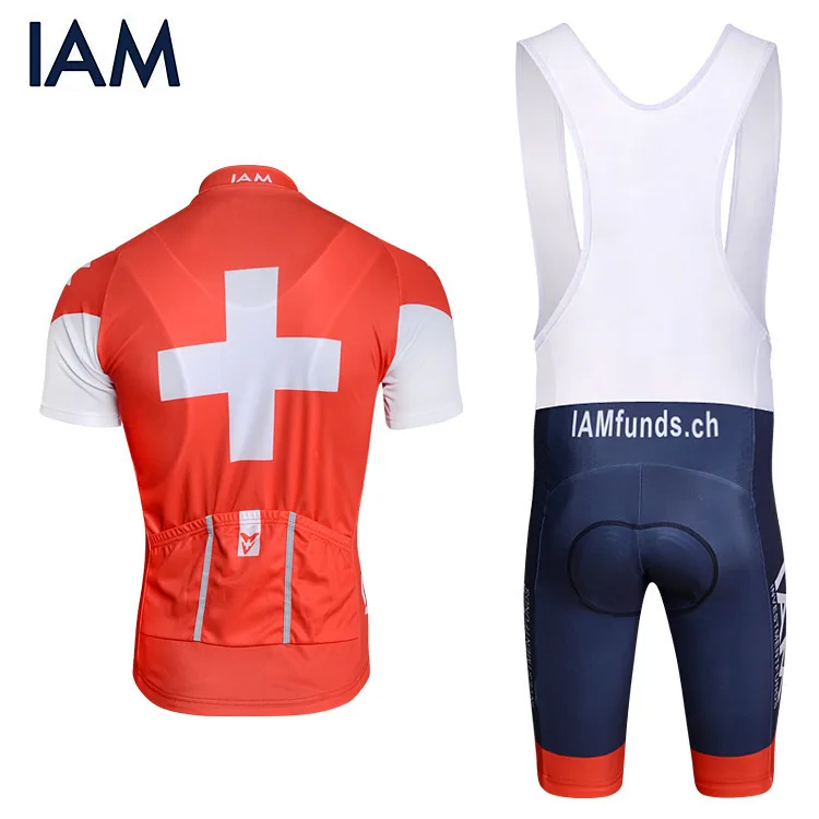 2015IAM Team red Cycling Jersey Short sleeve cycling clothes ropa ciclismo MTB 2015 high quality Bike Jersey+cycling tight | Спорт и