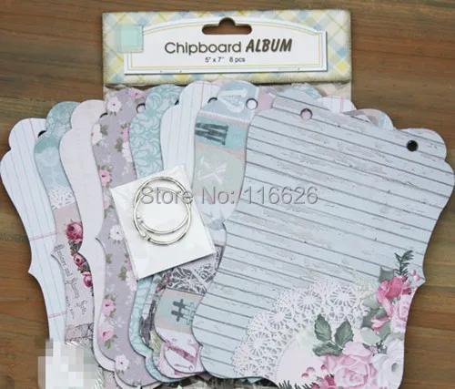 Альбом из ДСП 8 листов двусторонний с принтом и колечками творческий фотоальбом