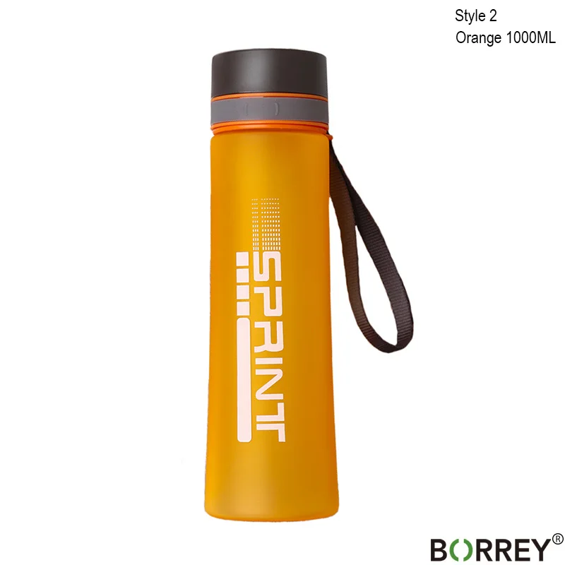 Style 2 Orange BORREY 1L большой объем для воды пластиковая большая бутылка для воды Спорт на открытом воздухе бутылка для воды с чайным фильтром переносной чайник - Цвет: Style 2 Orange
