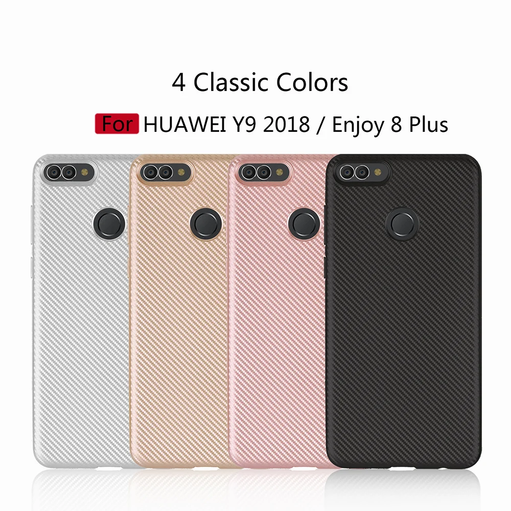 Back Case for Huawei Y9 2018 Dirt Resistant Soft Slim Fitted Covers ZGAR Luxury Men Women Phone Bags Cases |
