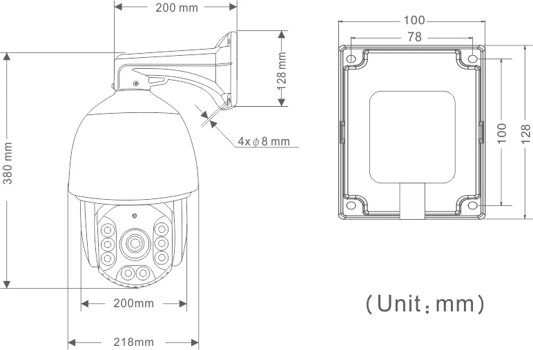 2.0MP 1080P IP PTZ высокоскоростная купольная 20x Zoom наружная 150 м ИК Лазерная Сеть Onvif