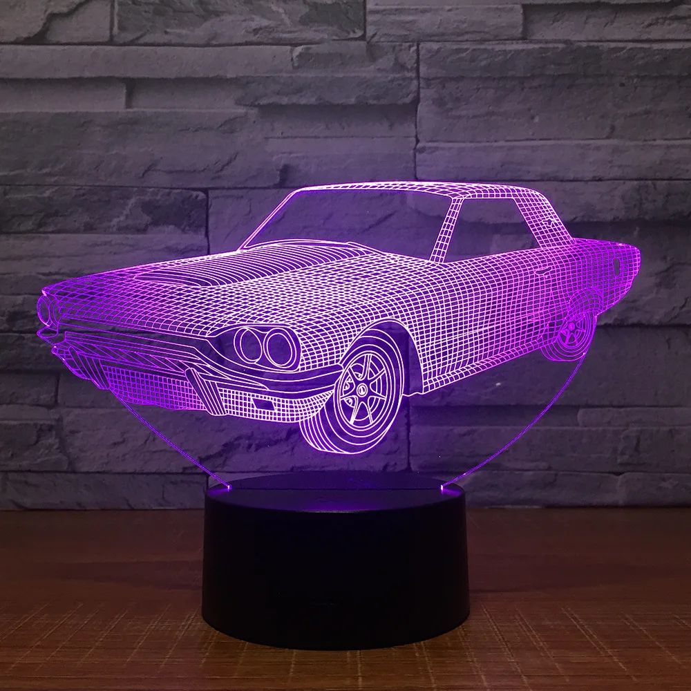 

Old Car Model LED 3D Lamp Usb Illusion Colorful Desk Table Lamp Children Bedroom Night Light Home Atmosphere Lamp Drop Shipping