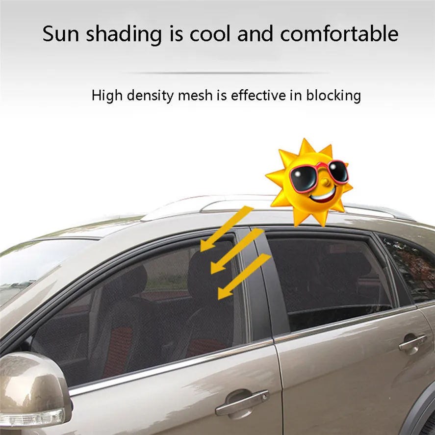 Net Yarn Magnetic Car Curtain 2PCS Side Window Sun Shade Visor Anti-UV Cover Shield Baby 0612#20 |