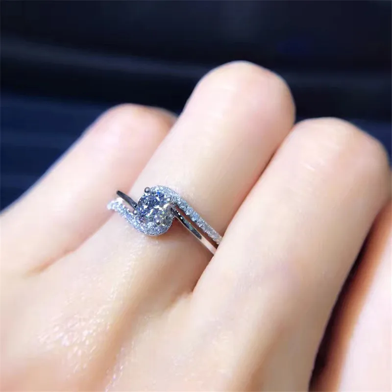 Женское винтажное обручальное кольцо LASAMERO белое золото 18 К с натуральными