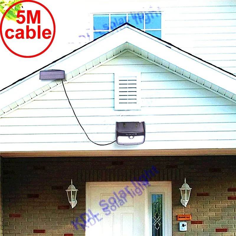 

48 LED 900lm Solar indoor Light PIR motion radar smart led solar 550lm 4W W torch ca 5M cable street wall outdoor light for