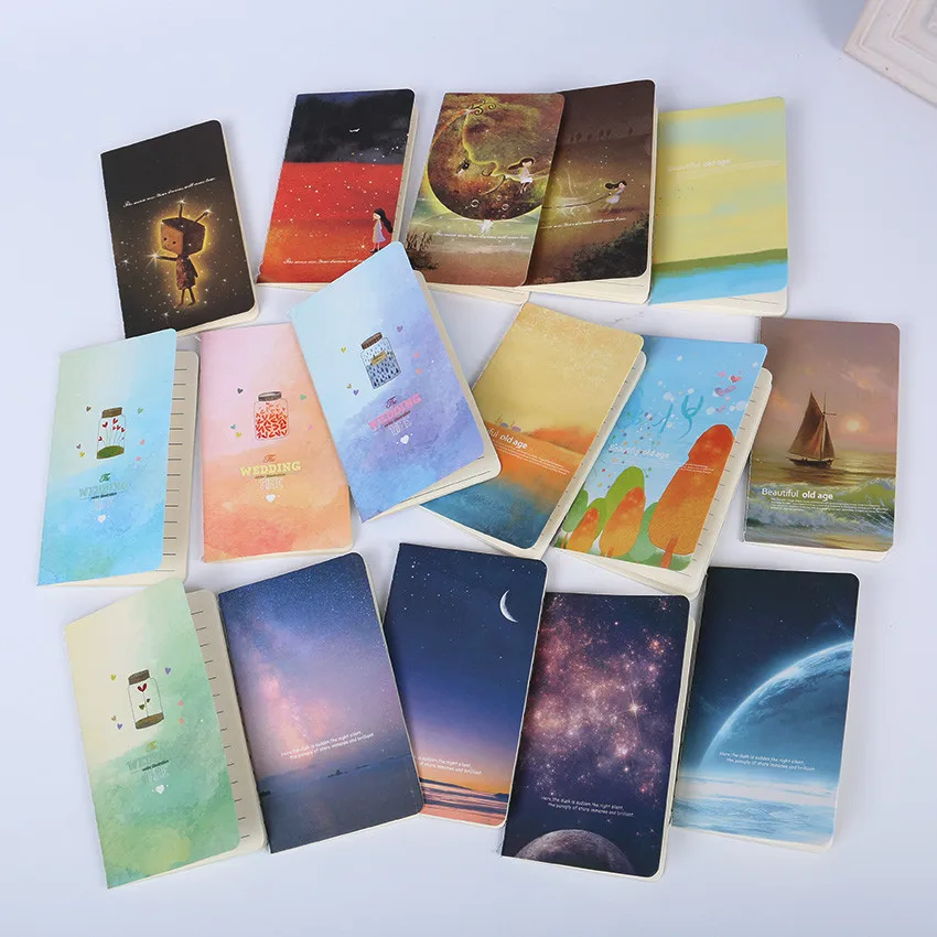 200 шт. Мини Милая Новинка Луна Звезда Вселенная блокнот дневник записывающая