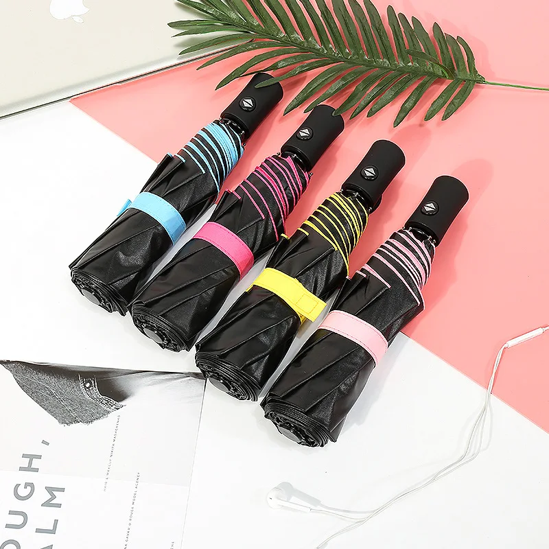 Little Devil Male and Female Folding Umbrella Black Plastic Dual-use Sunscreen Anti-UV | Дом и сад