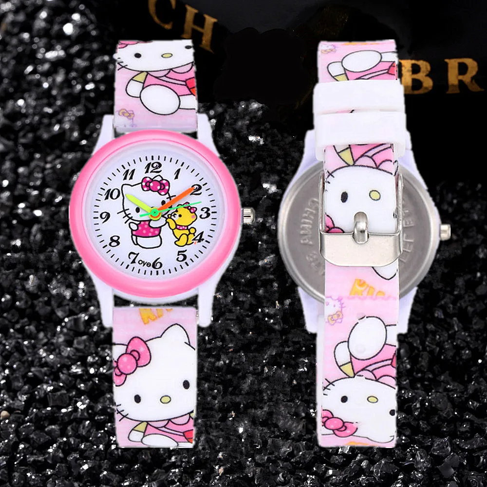 2022 New Pink Children Watches Cute Cartoon Pattern Kids Watch Cartoon 3D Silicone Band Enfant Ceasuir Quartz Watches For Girl