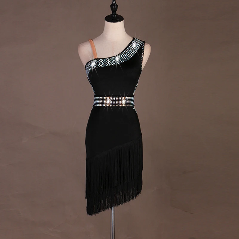salsa dance dress girls latin clothes clothing samba costumes wear women sequins | Тематическая одежда и униформа