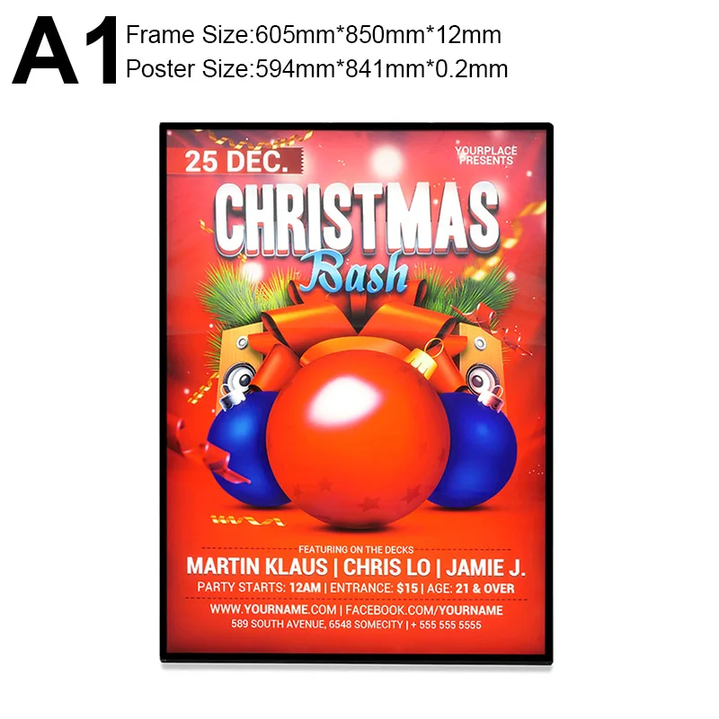Black Frame A1 A1/A2/A3/A4 рекламный светодиодный Плакат рамка светильник коробка рестораны алюминиевый светодиодный меню Панель светильник коробка Маркетинг продукты светильник Коробки - Мощность в ваттах: Black Frame A1