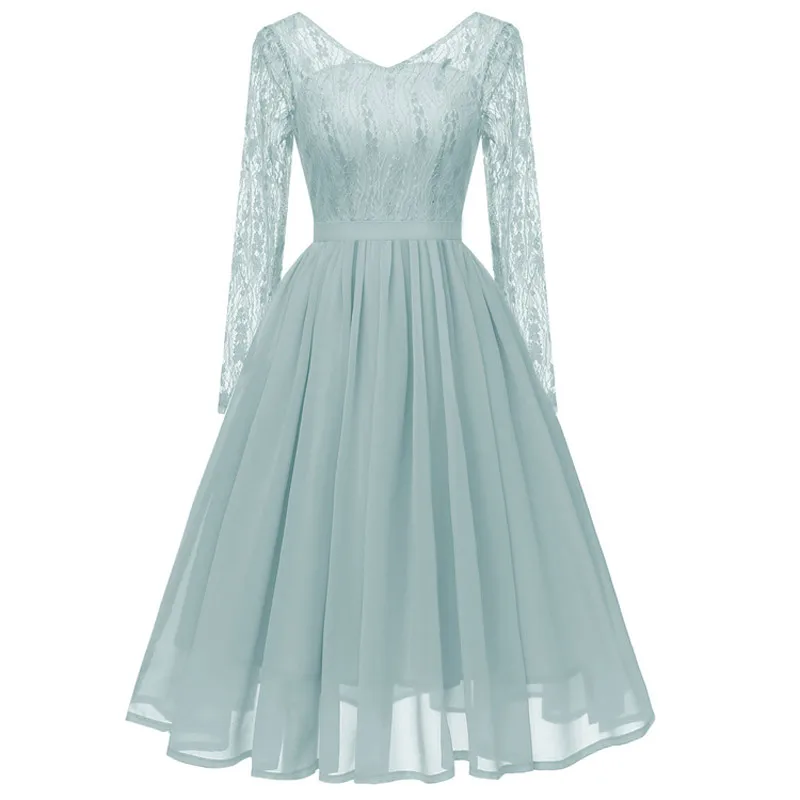 Женское короткое вечернее платье шифоновое А силуэта с v образным вырезом и