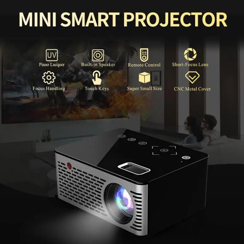 Универсальный портативный светодиодный мини проектор T260 116 дюйма разрешение 320x240
