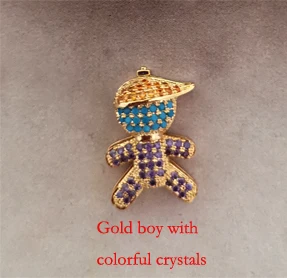 gold colorful boy DIY модный браслет из нержавеющей стали, детский элемент, браслеты для женщин, циркониевые браслеты, ювелирные изделия в подарок - Окраска металла: gold colorful boy