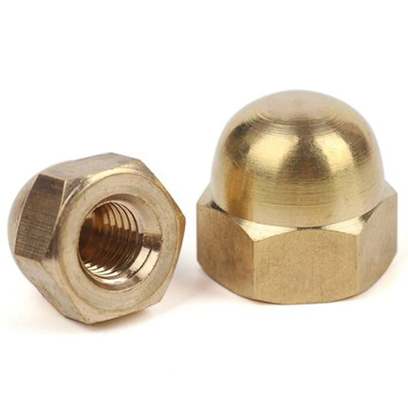 5pcs M3 M4 brass Hexagon copper Cap nut International environmental protection cuprum 6mm-8mm length 3mm-3.2mm Hexagonal side |